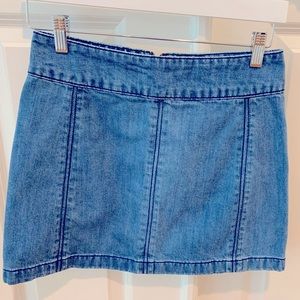 Free People Zip To It Denim Skirt